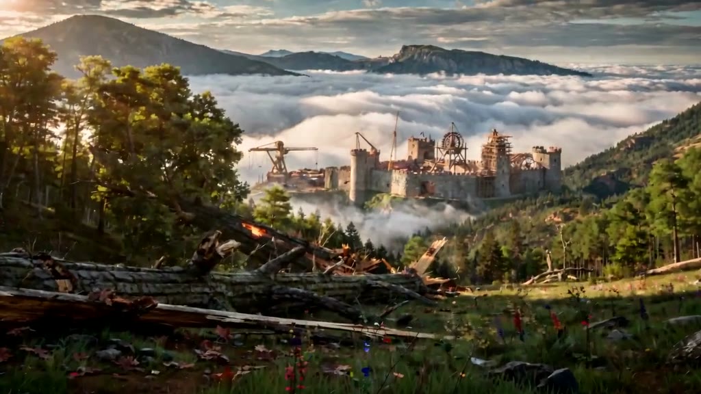 A medieval city is revealed at dawn